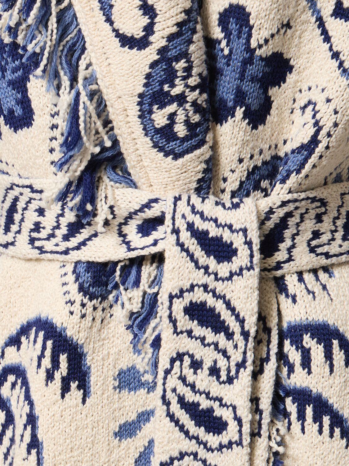 Shop Alanui Lush Nature Knit Wool Blend Long Coat In Multicolor