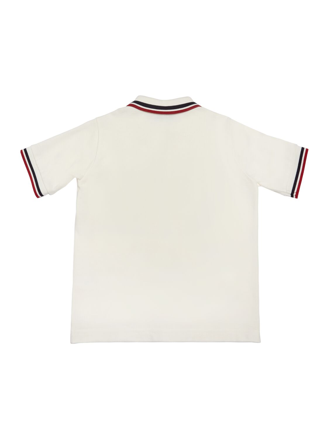 Shop Moncler Logo Cotton Piquet Polo Shirt In White