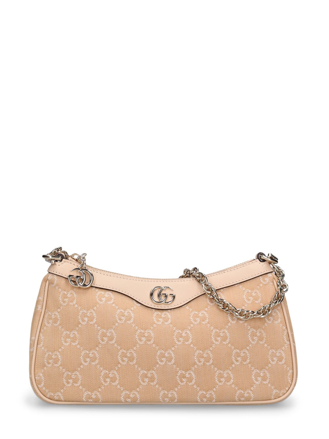 Gucci Ophidia Gg牛仔单肩包 In Pink