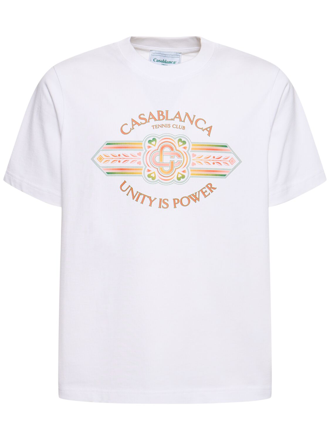Casablanca Unity Is Power Organic Cotton T-shirt In White