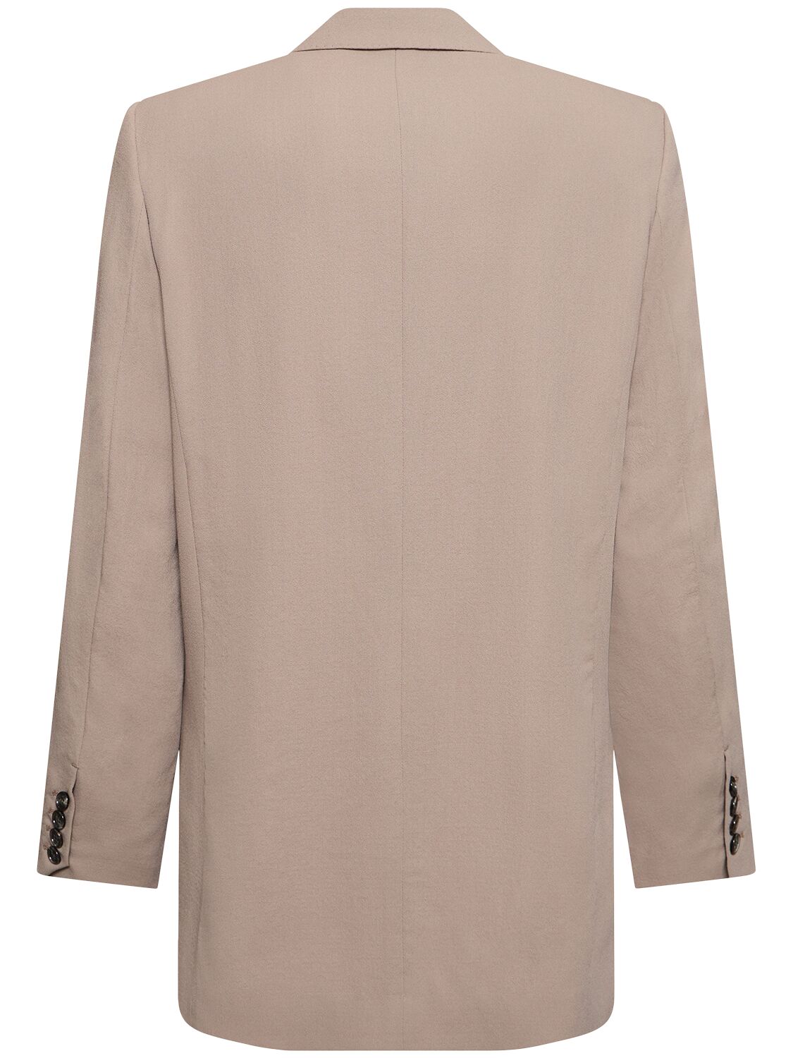 Shop Ami Alexandre Mattiussi Oversized Wool Crepe Blazer In Light Taupe