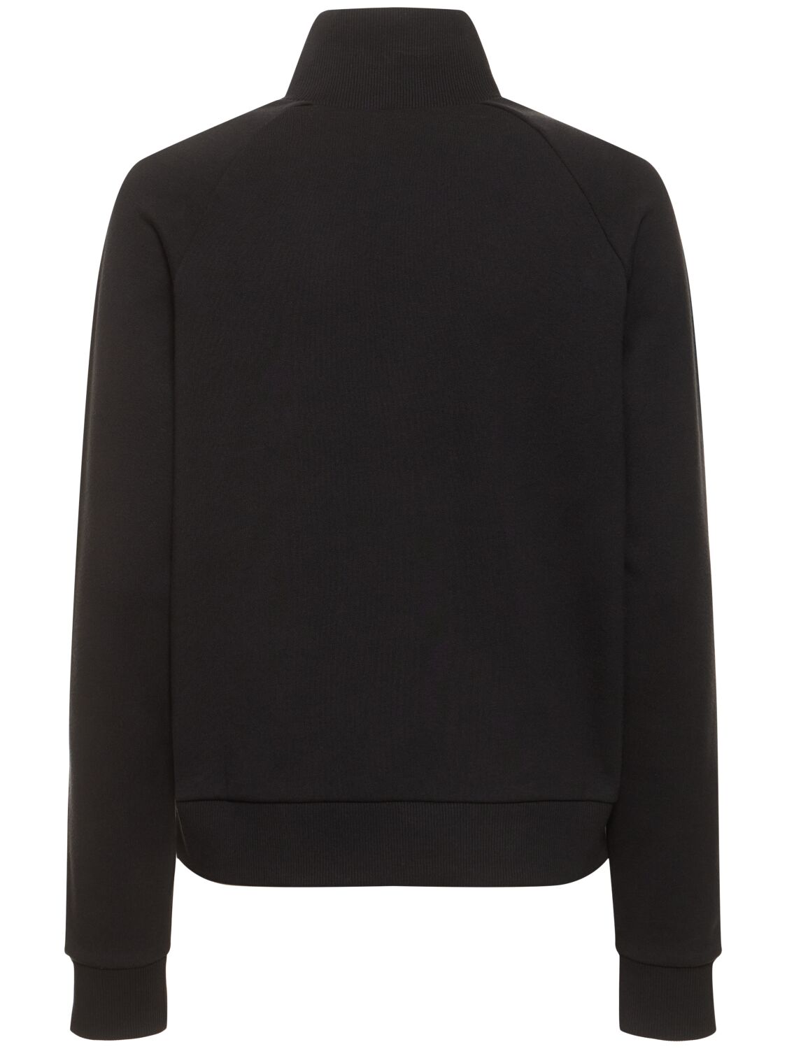 Shop Tory Sport French Terry Half Zip Cotton Sweatshirt In Black