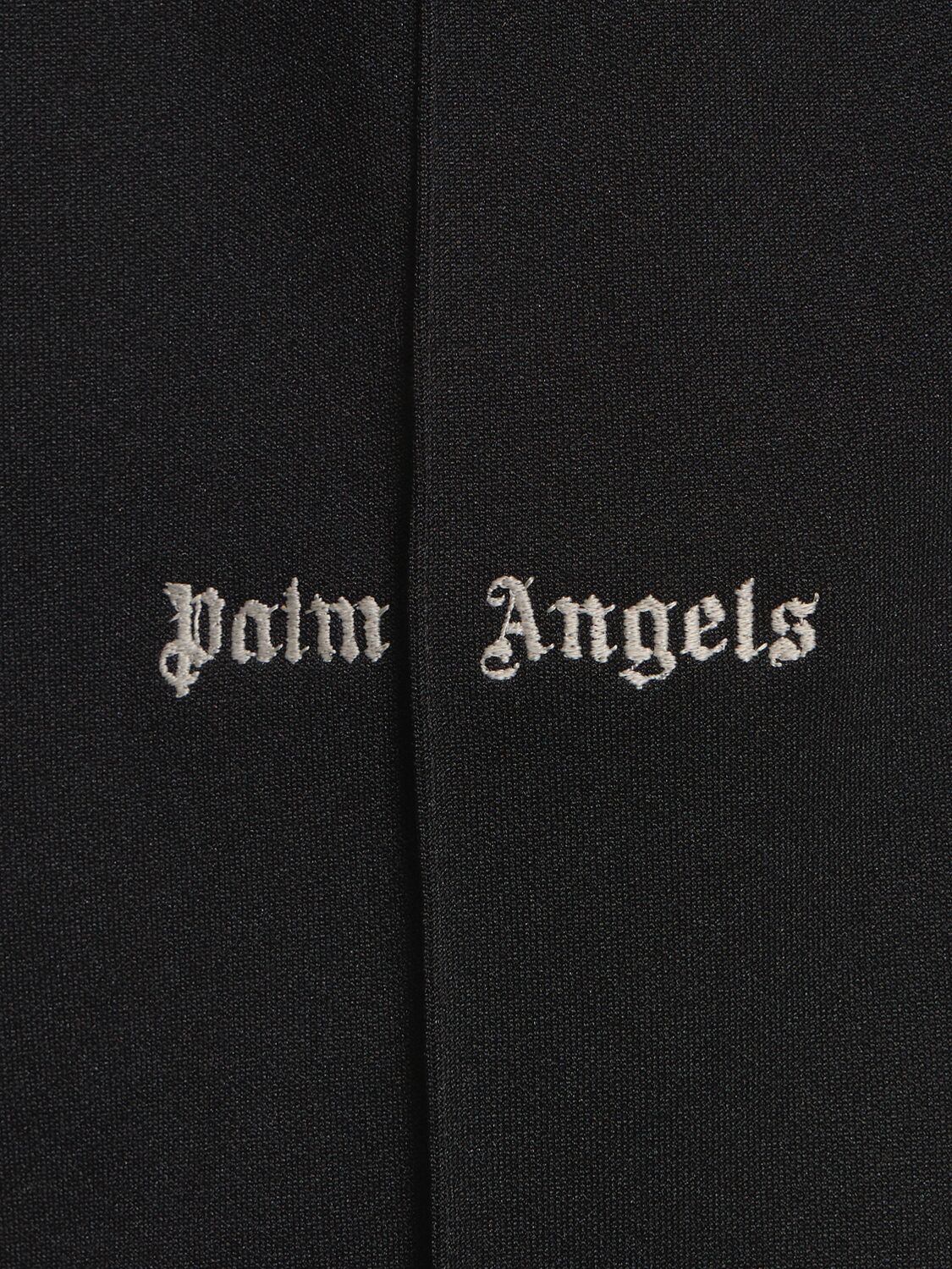 Shop Palm Angels Classic Logo Loose Nylon Track Pants In Black