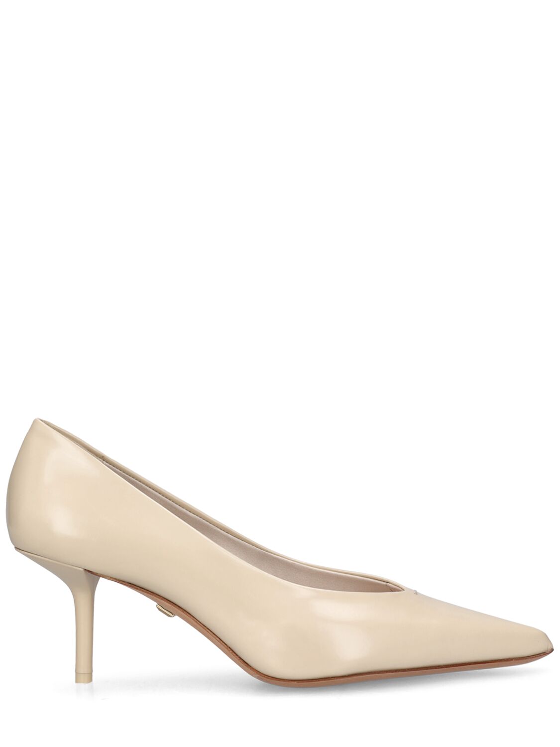 Max Mara 65mm Leather Pumps In Ivory
