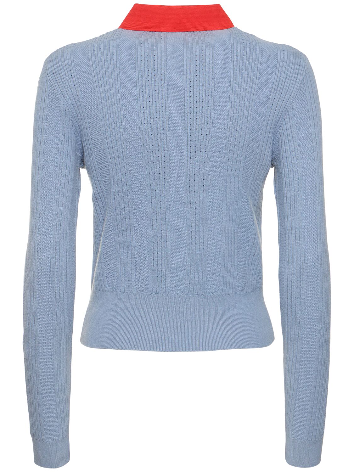 Shop Tory Sport Pointelle Cotton Polo In Light Blue