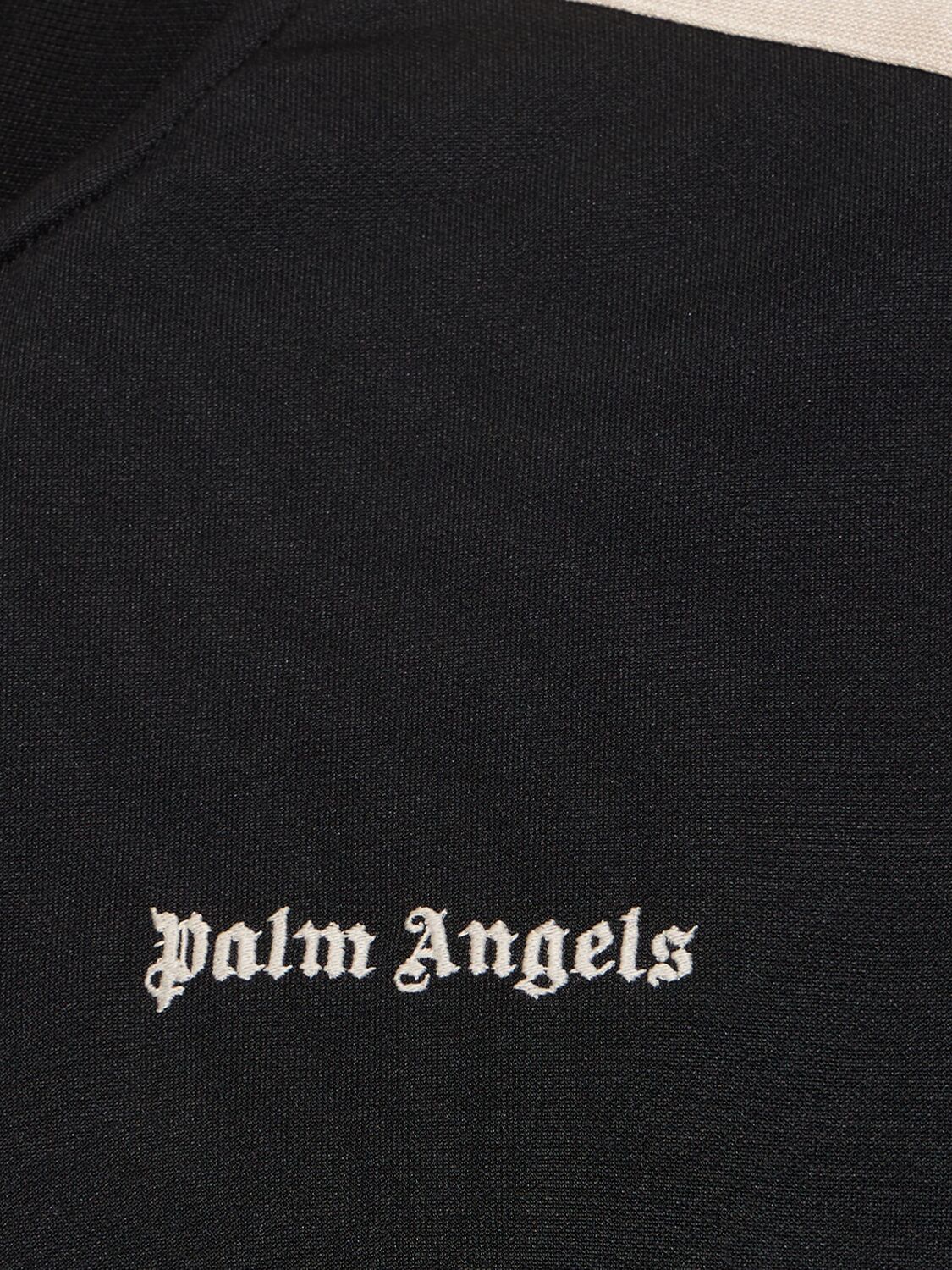 Shop Palm Angels Classic Logo Nylon Bomber Track Jacket In Black