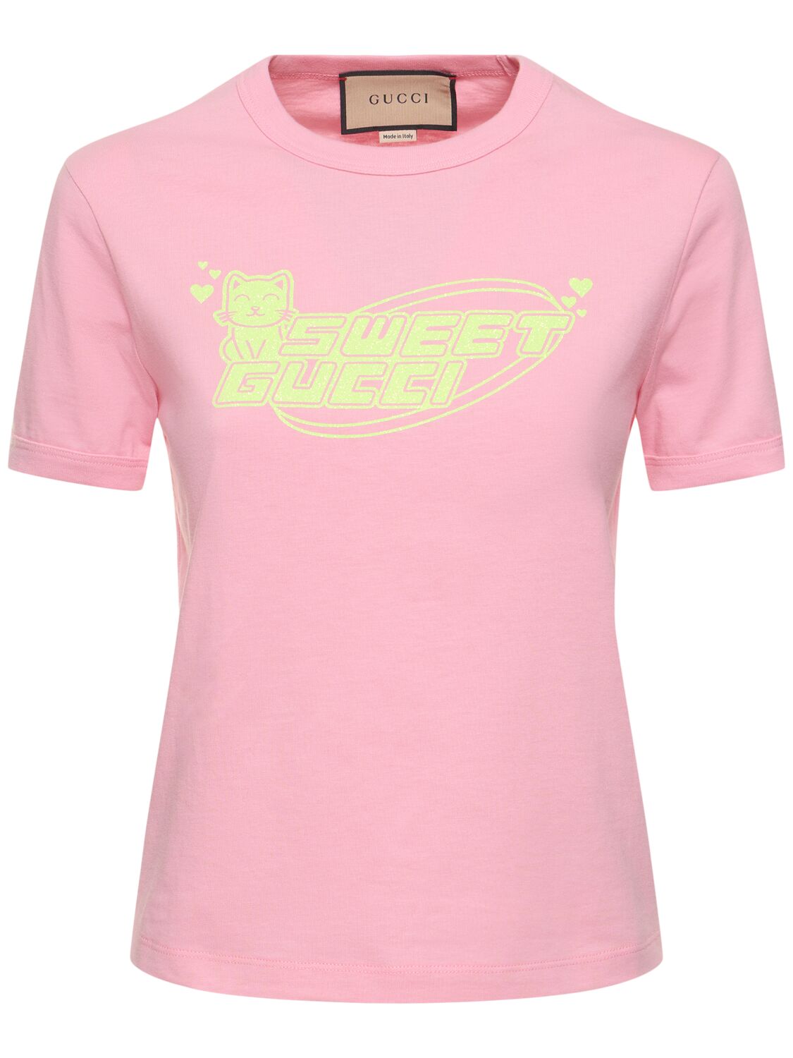 Gucci 70's Cotton Jersey T-shirt In Pink