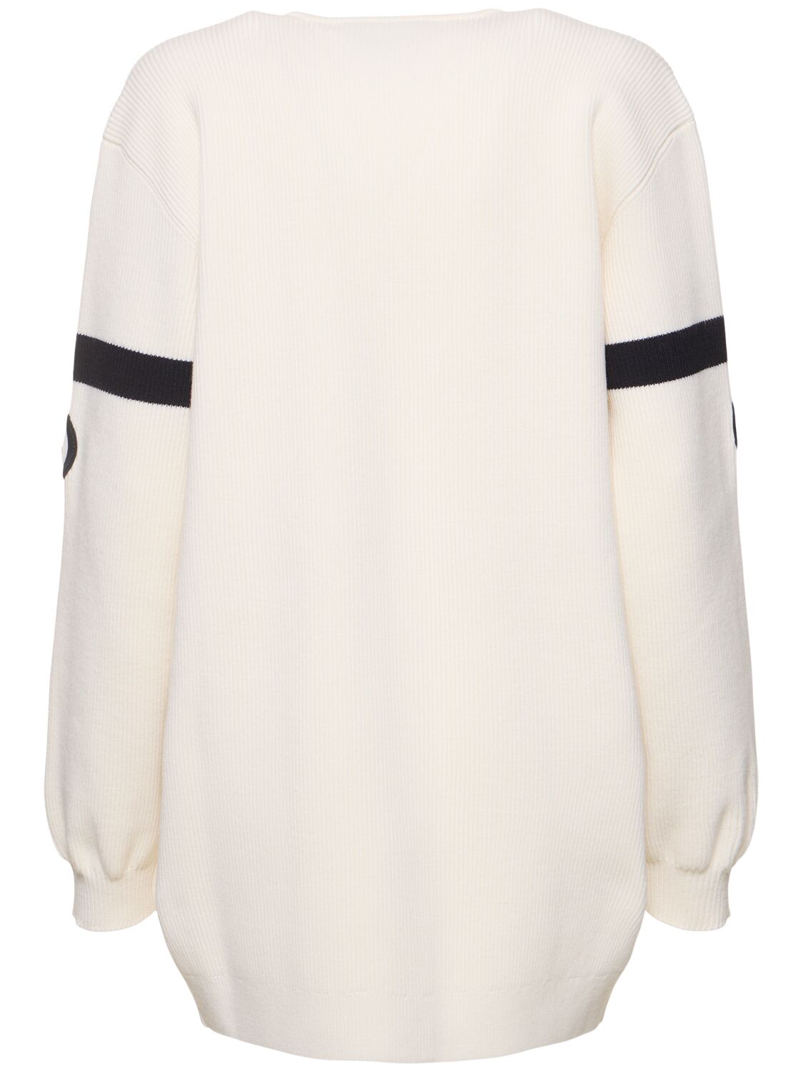 Shop Gucci Wool Blend Cardigan With Interlocking G In Ivory,navy