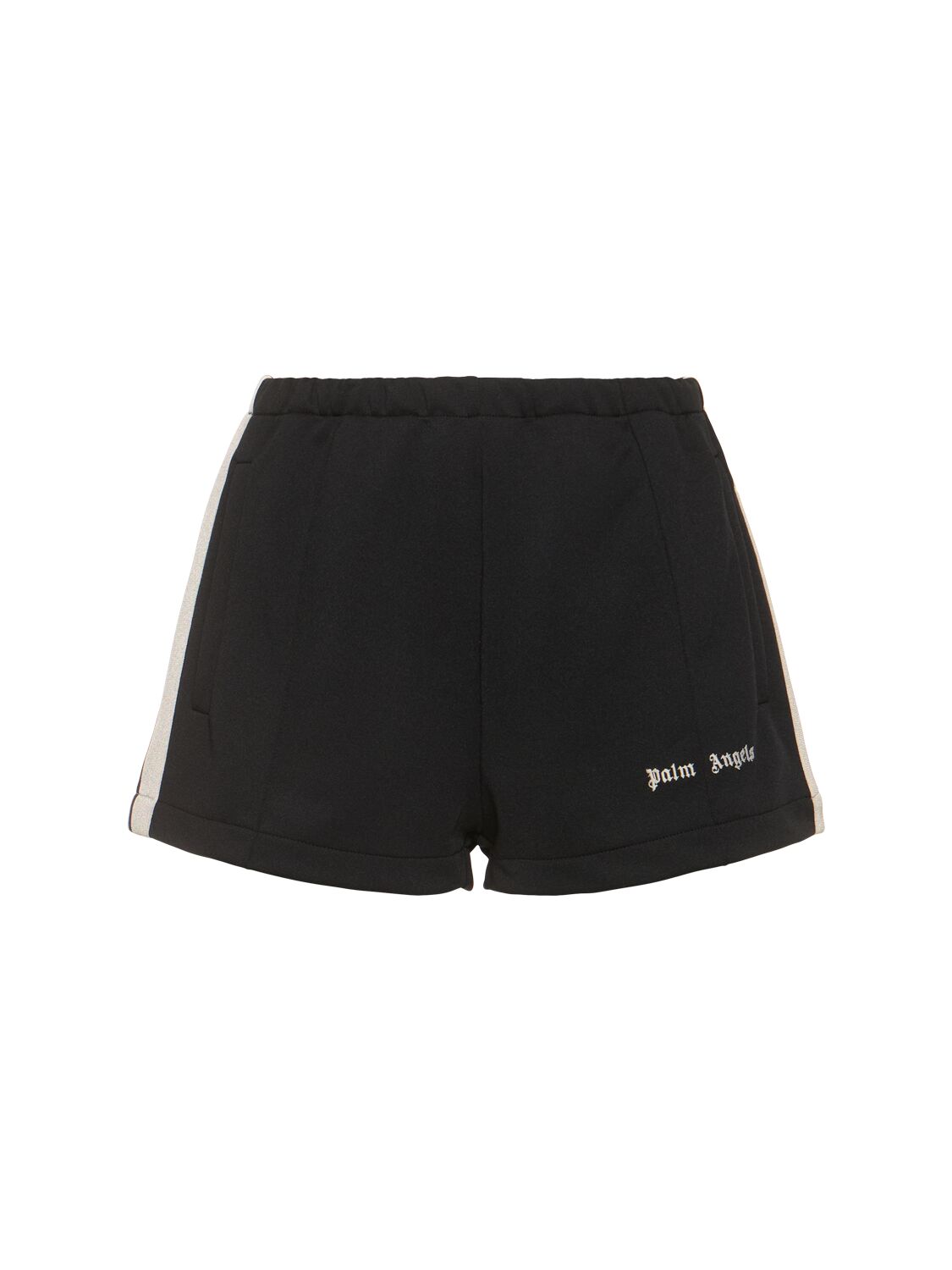 Shop Palm Angels Classic Logo Nylon Track Shorts In Black