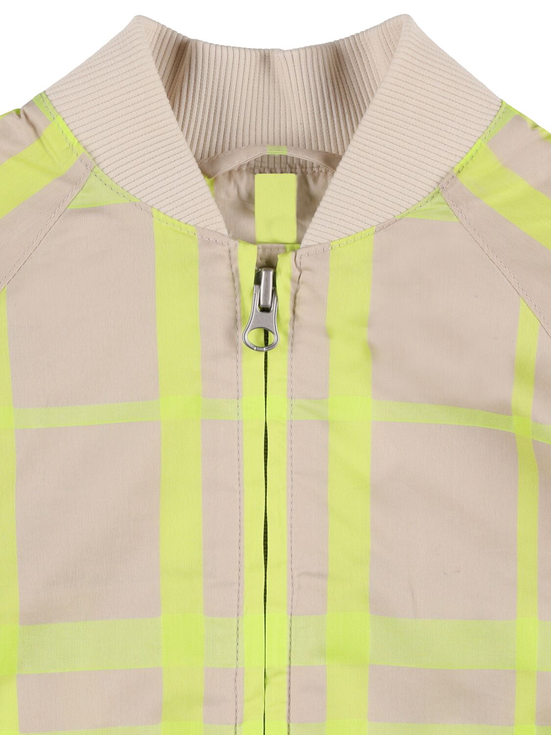 BURBERRY CHECK PRINT FULL-ZIP NYLON JACKET 