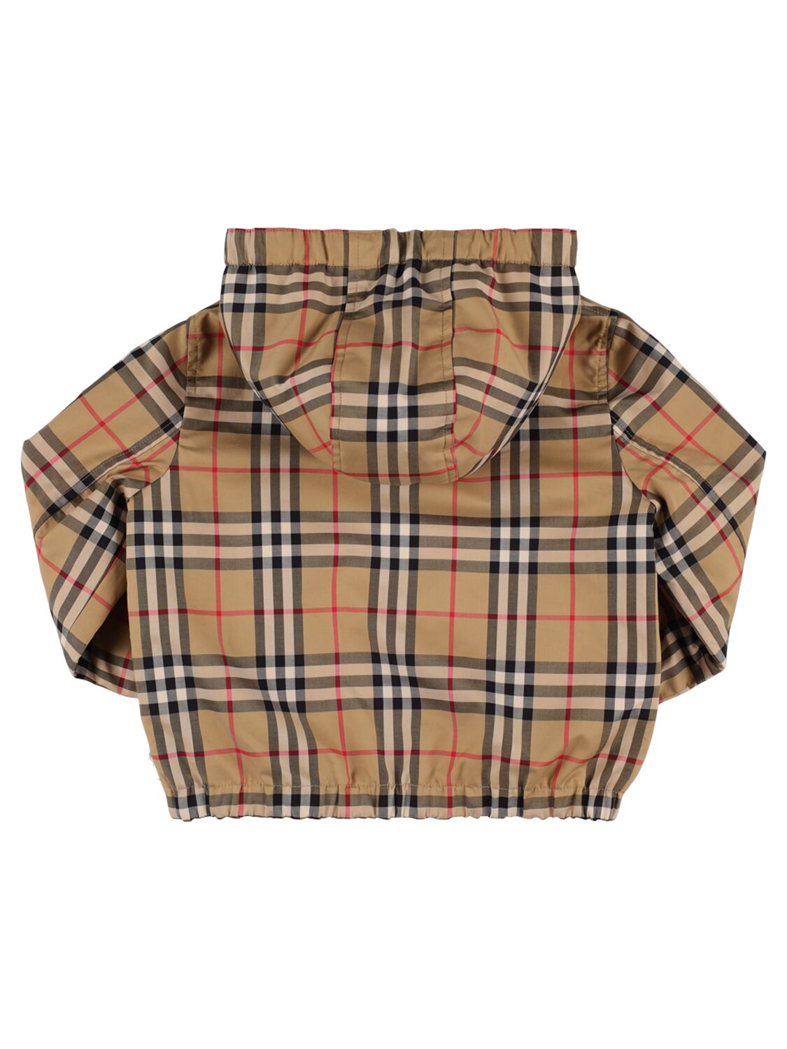 Shop Burberry Check Print Cotton Windbreaker In Beige