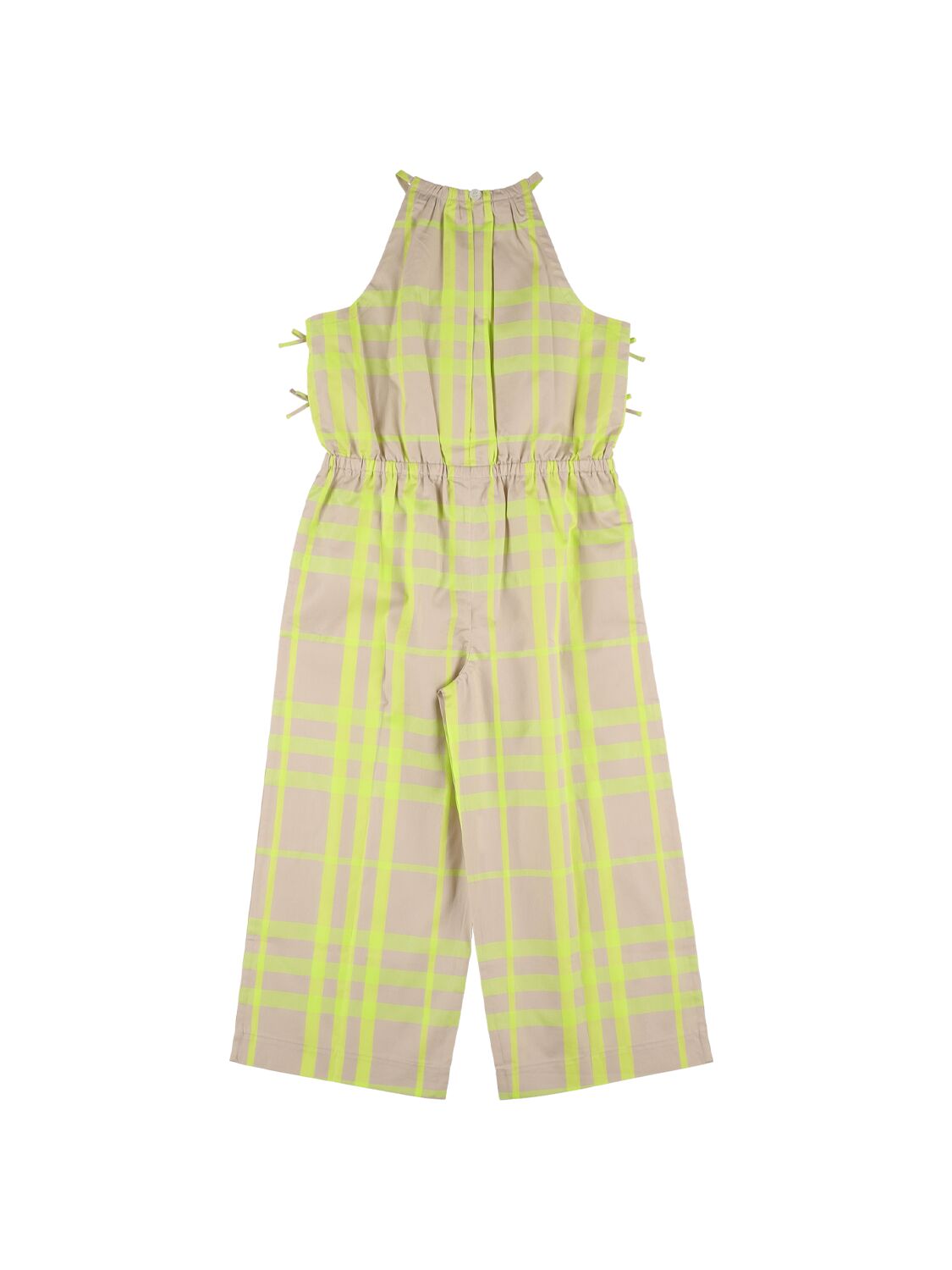 BURBERRY CHECK PRINT COTTON BLEND JUMPSUIT 