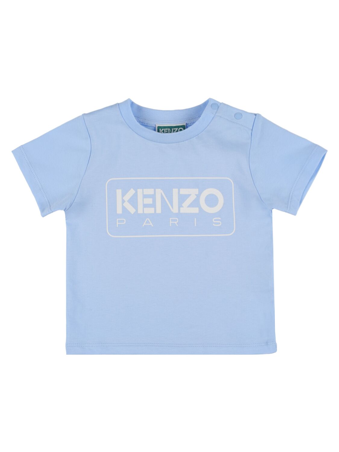 Kenzo Kids' Cotton Jersey T-shirt In Light Blue