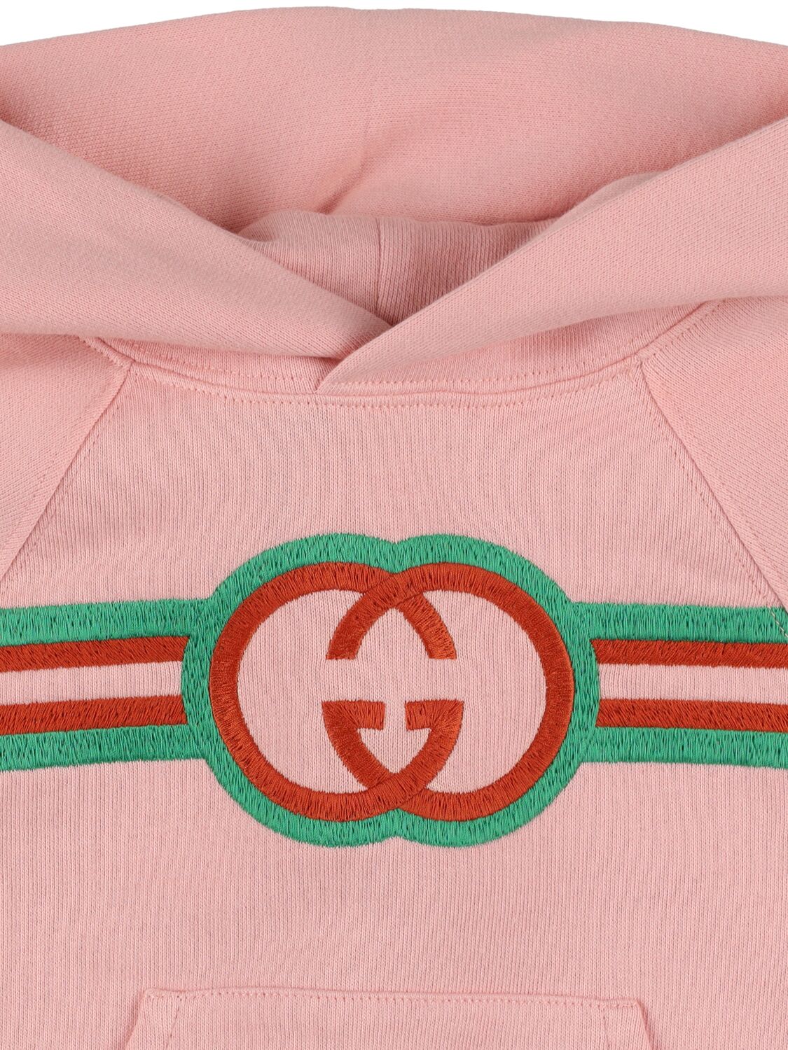 Shop Gucci Felted Cotton Jersey Hoodie In Pink