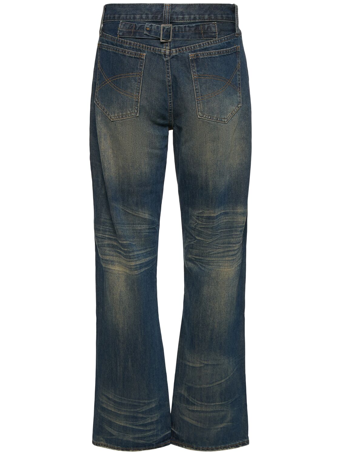 Shop Jaded London Faded Slit Straight Fit Jeans In Mid Blue