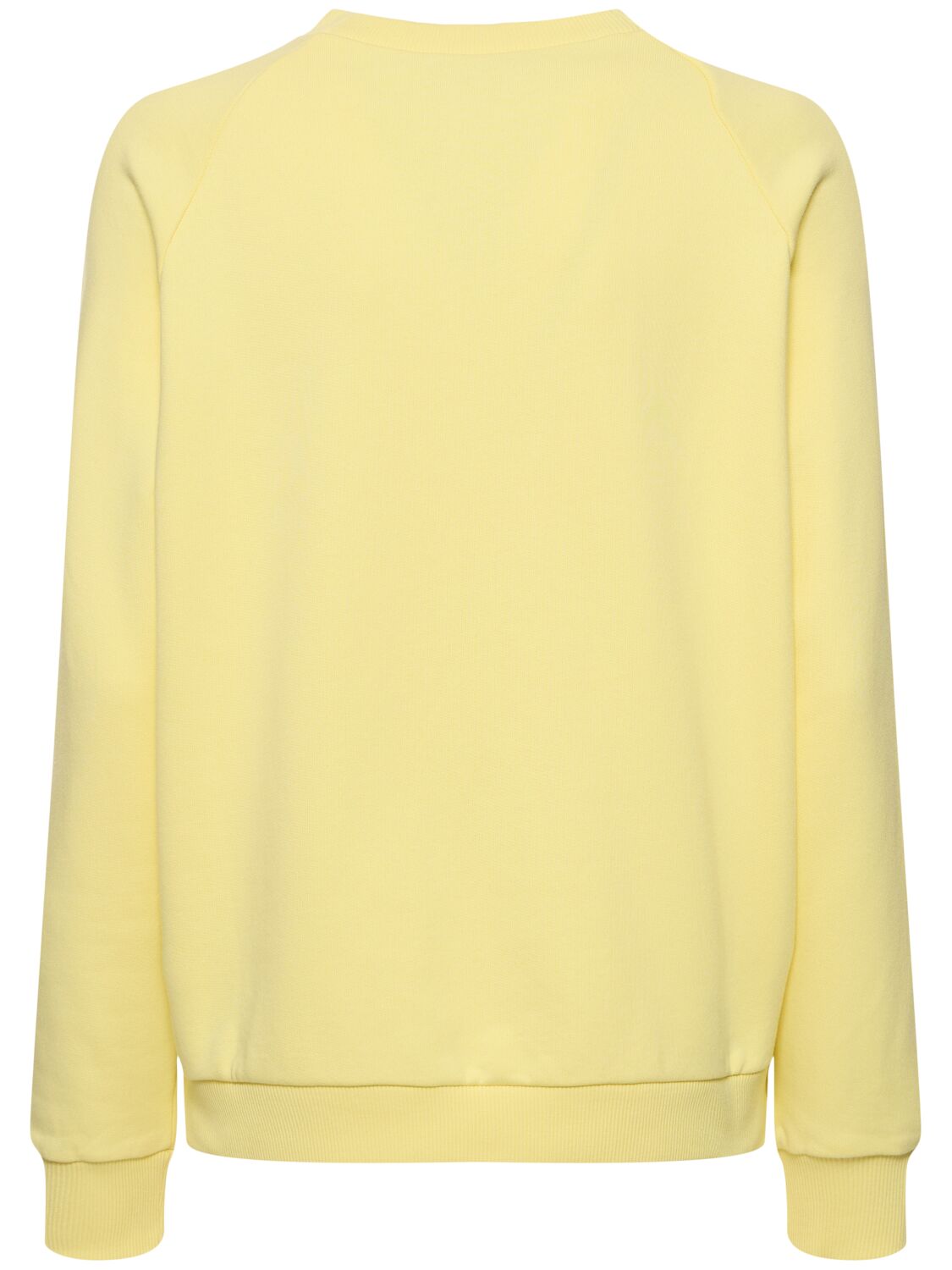 Shop Tory Sport French Terry Cotton Crewneck Sweatshirt In Yellow