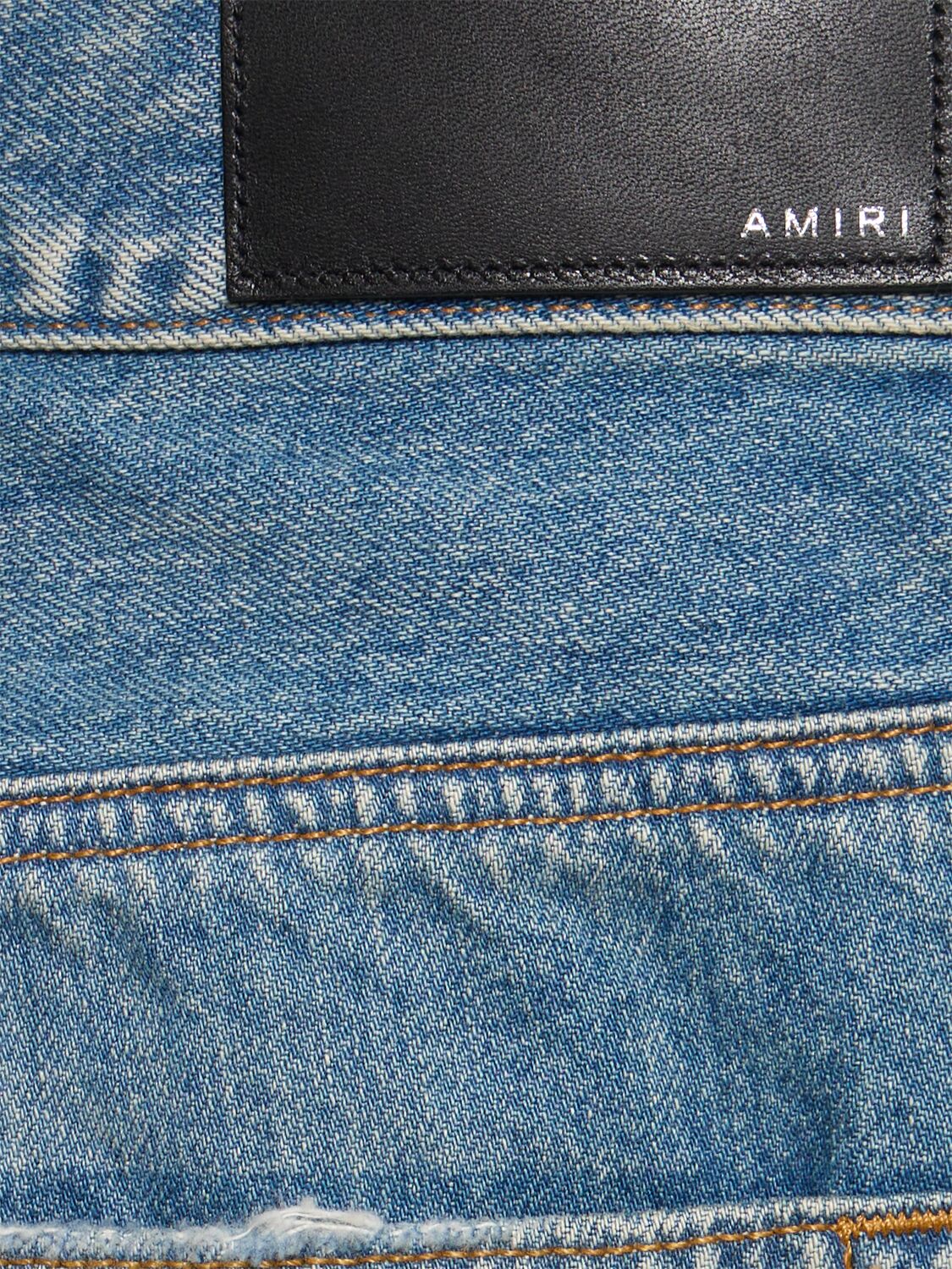 Shop Amiri Straight Cotton Denim Jeans In Indigo