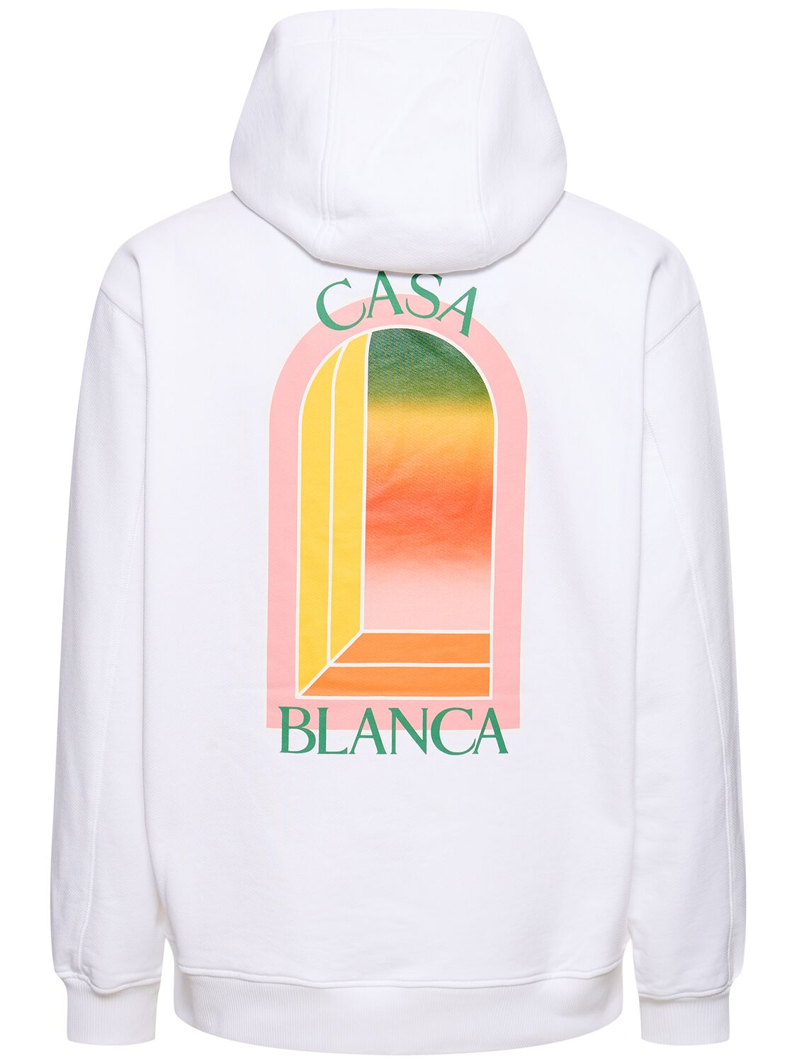 Shop Casablanca Gradient Arch Organic Cotton Hoodie In White