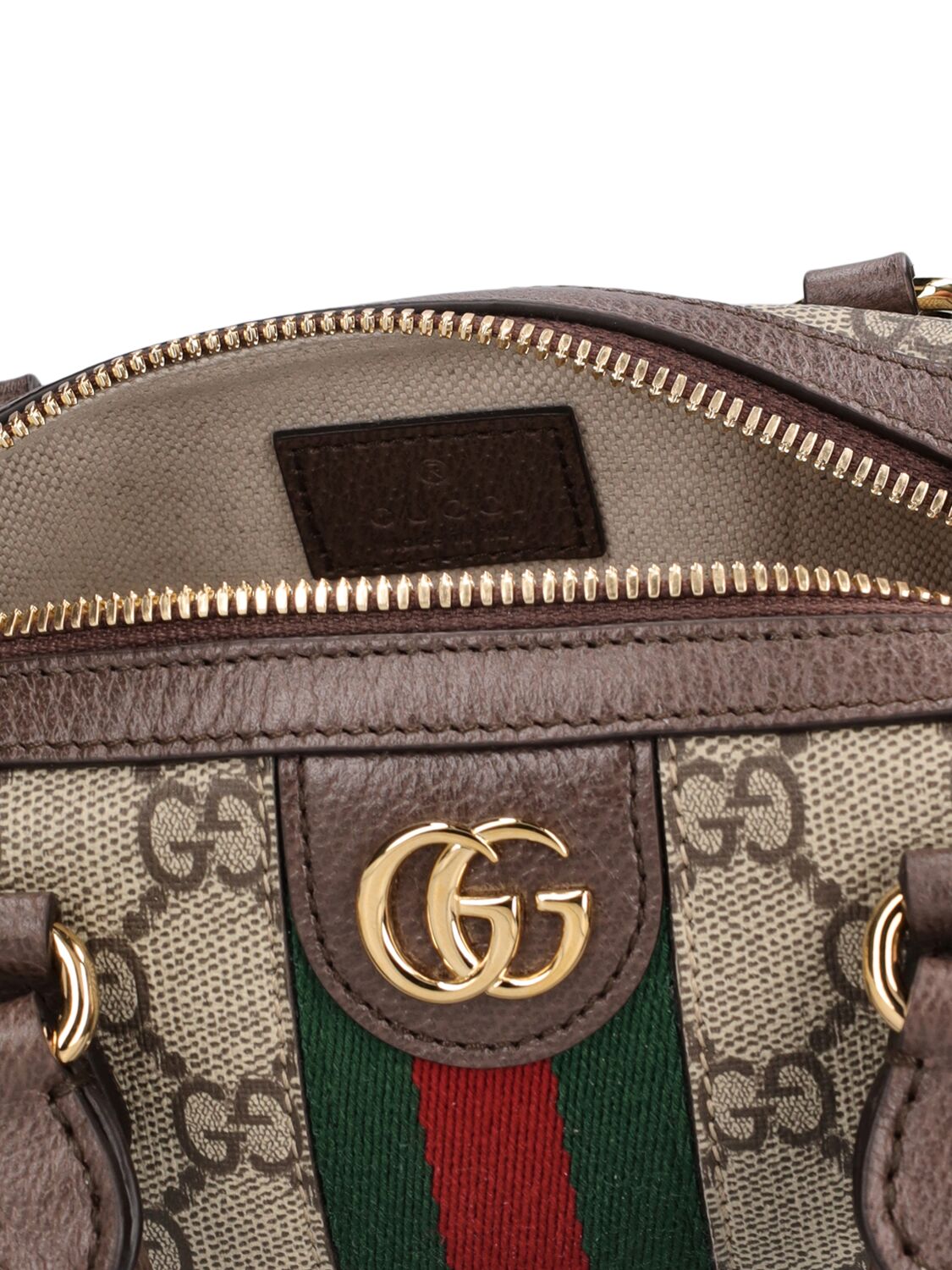 Shop Gucci Super Mini Ophidia Canvas Shoulder Bag In Ebony