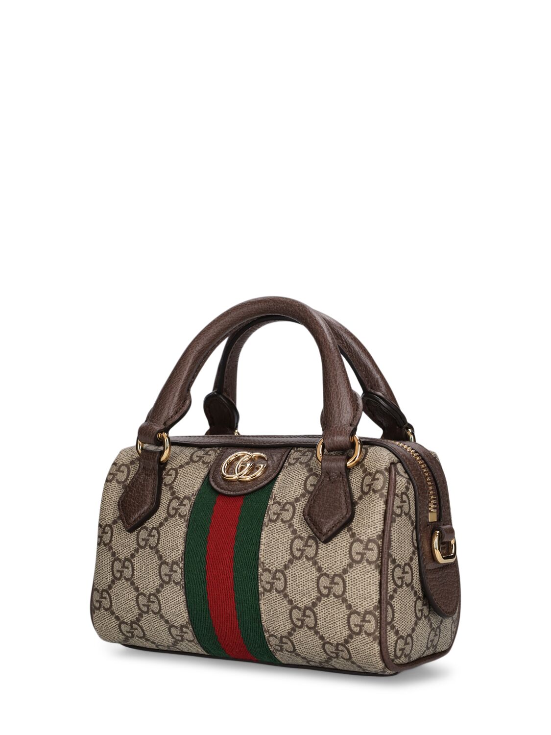 Shop Gucci Super Mini Ophidia Canvas Shoulder Bag In Ebony