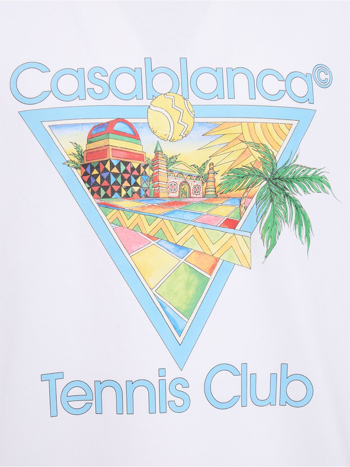 Shop Casablanca Tennis Club Organic Cotton T-shirt In White