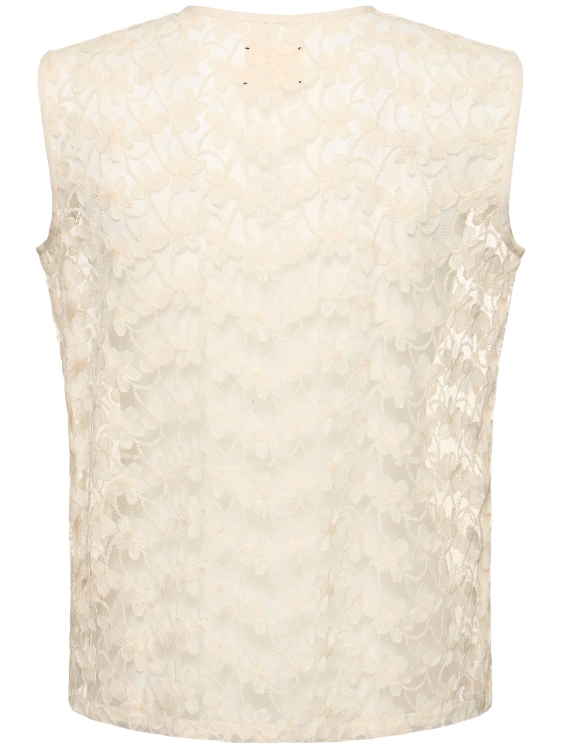 Shop Harago Cotton Lace Tank Top In White