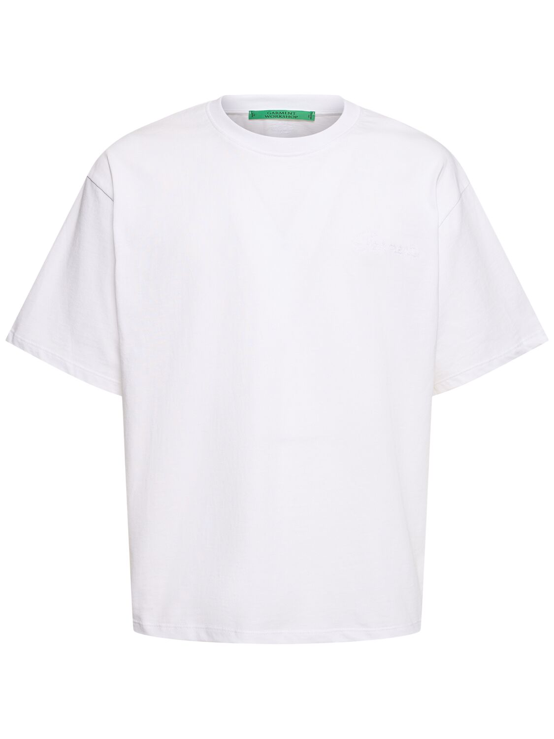 Garment Workshop Boxy Fit T-shirt W/ Double Embroidery In White