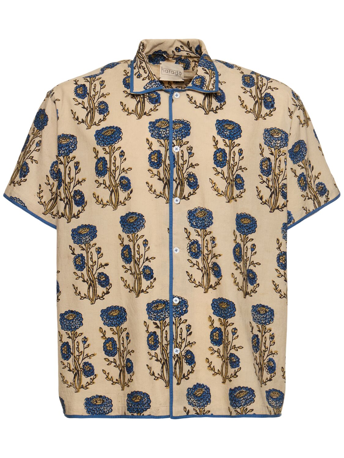 Image of Floral Print Cotton S/s Shirt