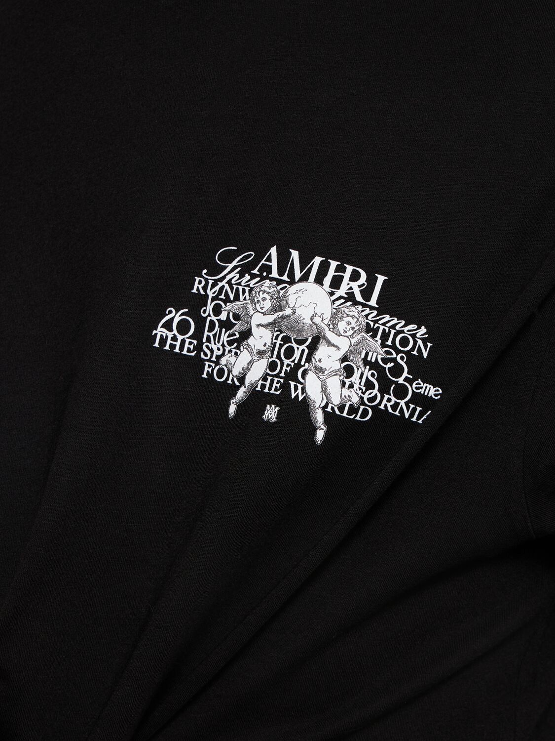 Shop Amiri Cherub Print Cotton Jersey T-shirt In Black