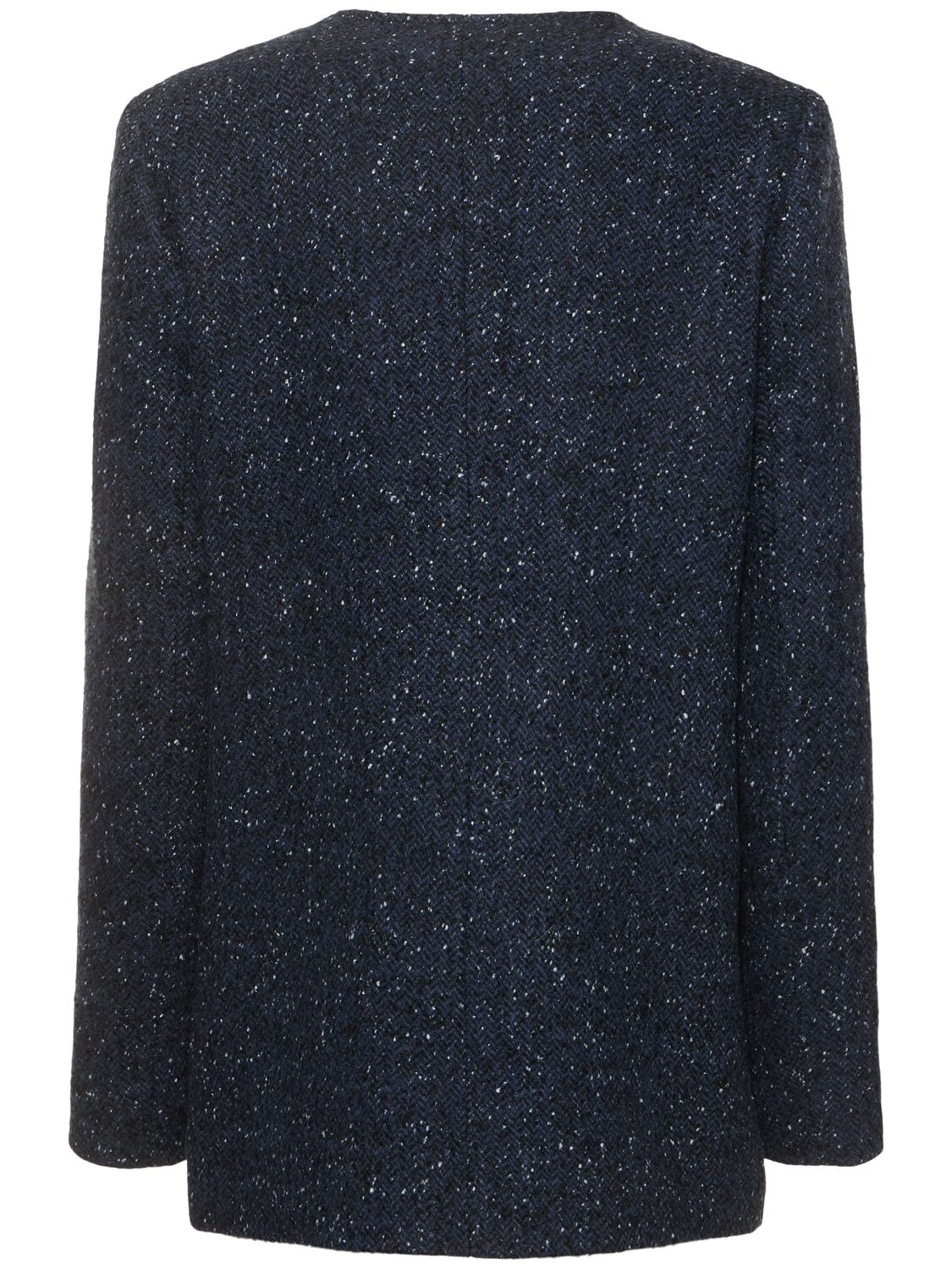 Shop Designers Remix Amalia Wool Blend Long Jacket In Blue