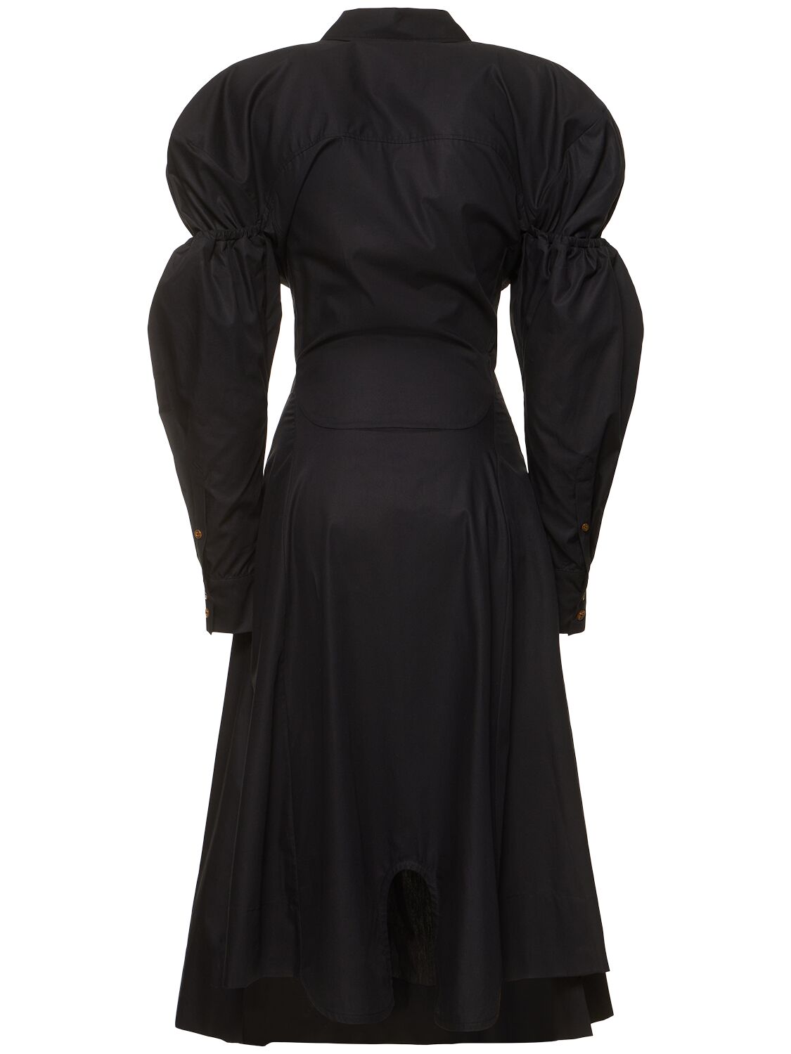 Shop Vivienne Westwood Kate Cotton Lace-up Midi Shirt Dress In Black
