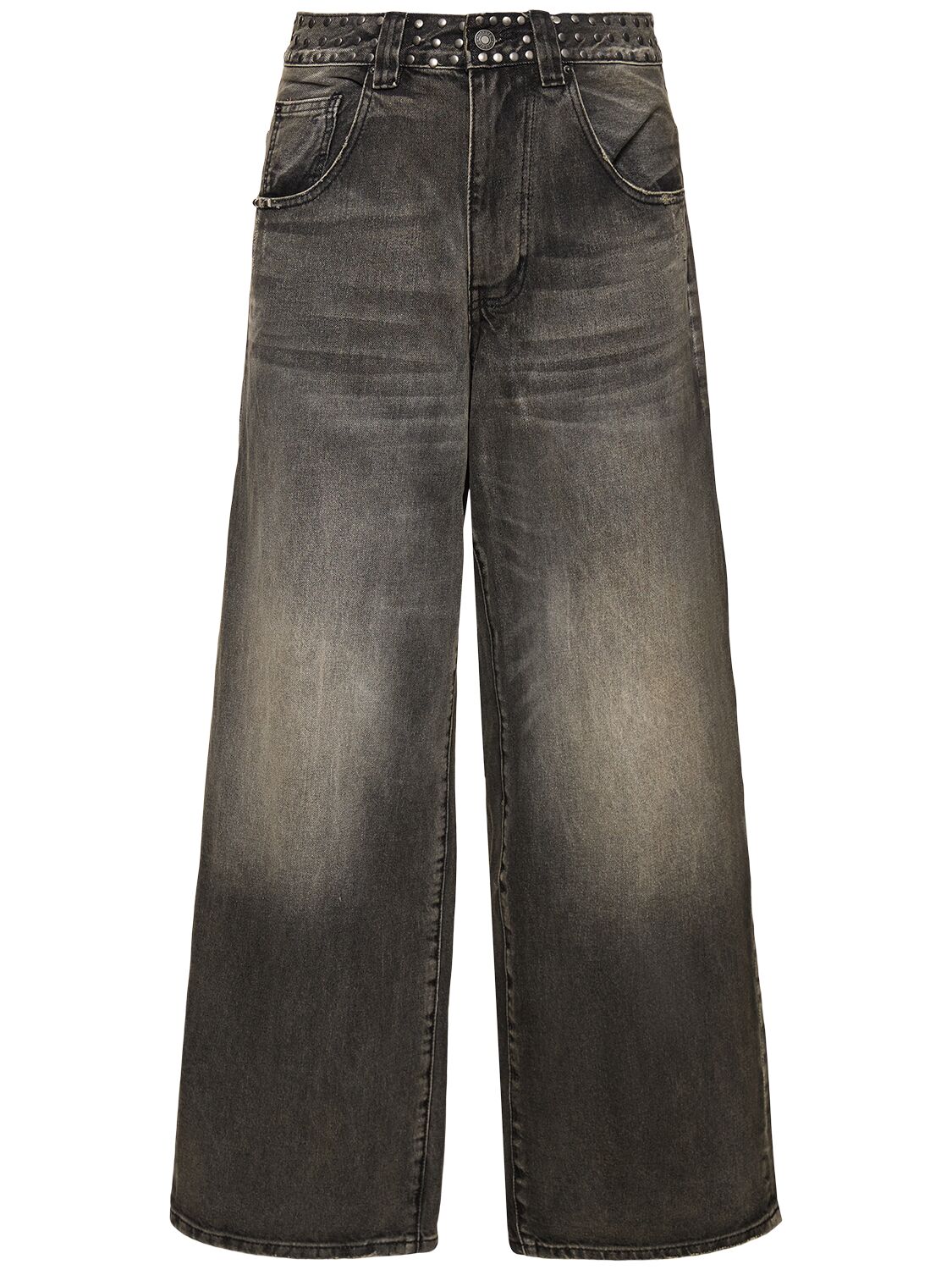 Image of Faded Studded Baggy Jeans