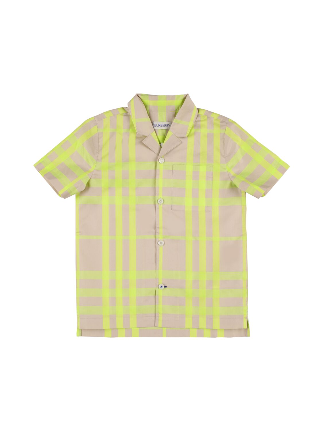 Burberry Kids' Logo Cotton Poplin Shirt In Yellow