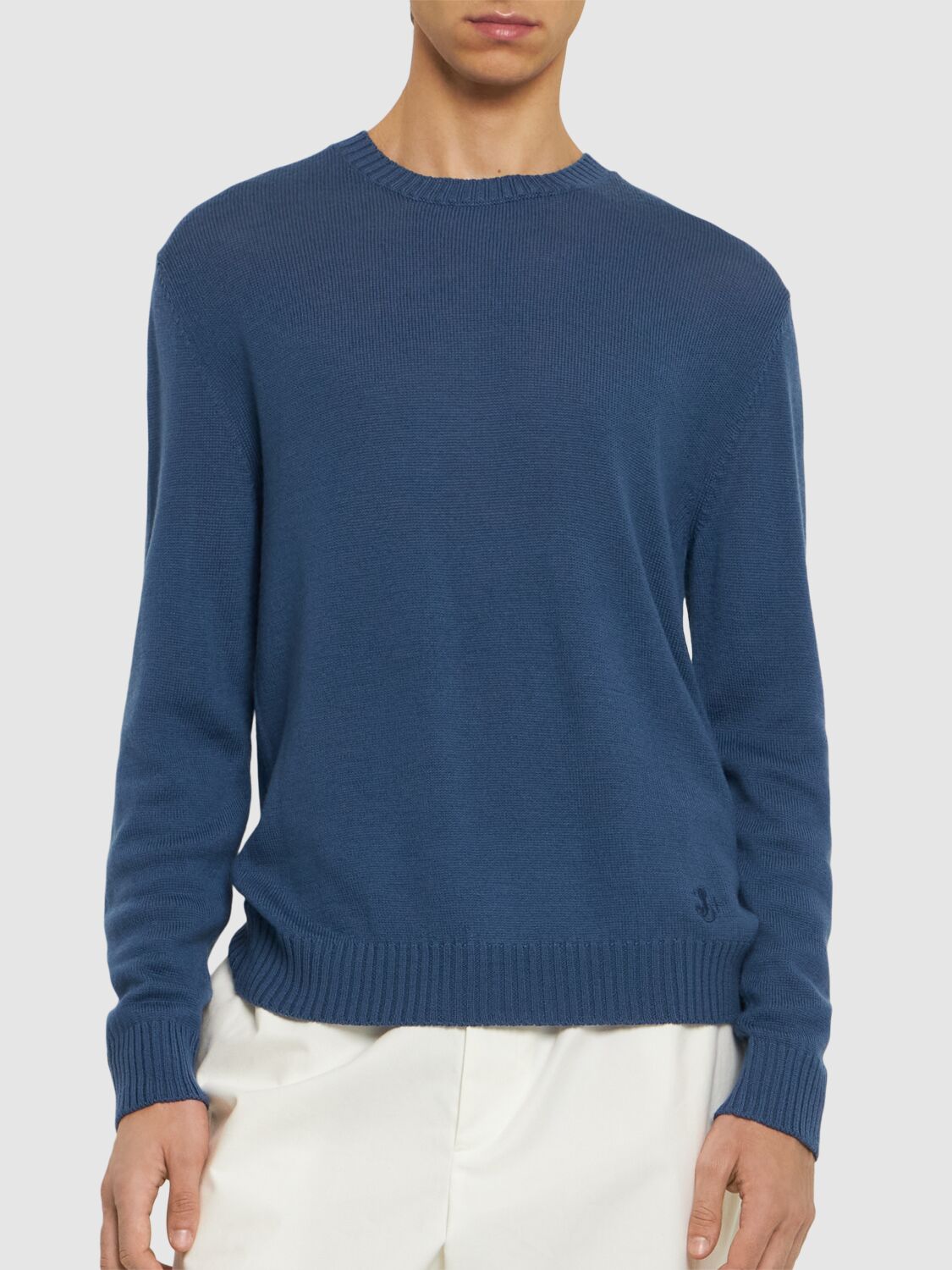 Shop Jil Sander Extra Fine Knit Wool Sweater In French Blue