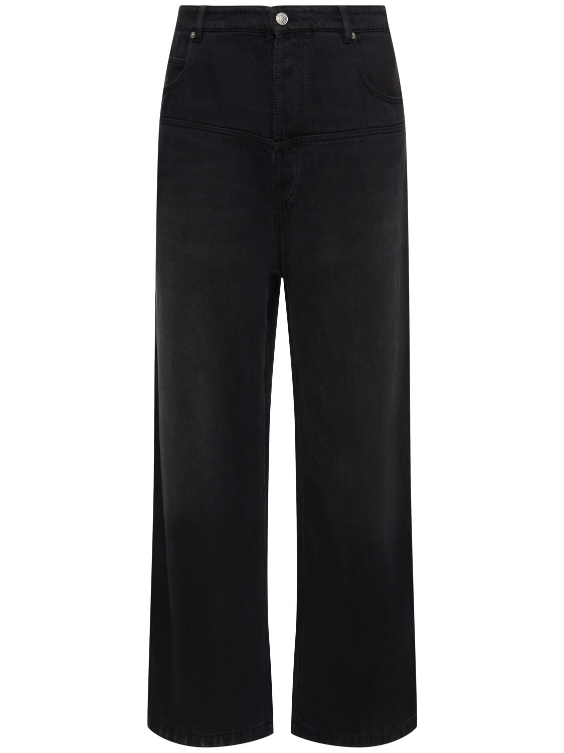 Marant Teren Fluid Lyocell & Cotton Wide Jeans In Black