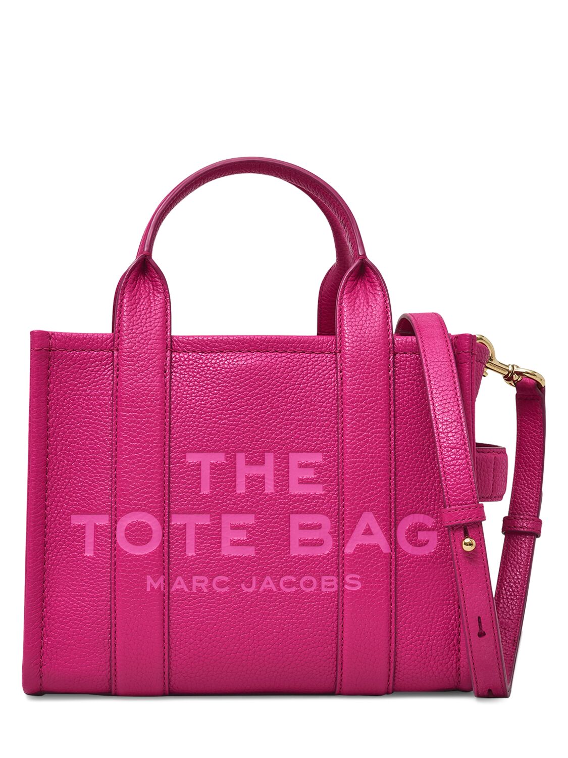 Shop Marc Jacobs The Small Tote Leather Bag In Lipstick Pink