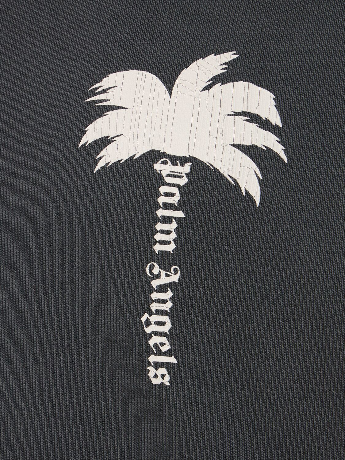 Shop Palm Angels The Palm Cotton Hoodie In Dark Grey