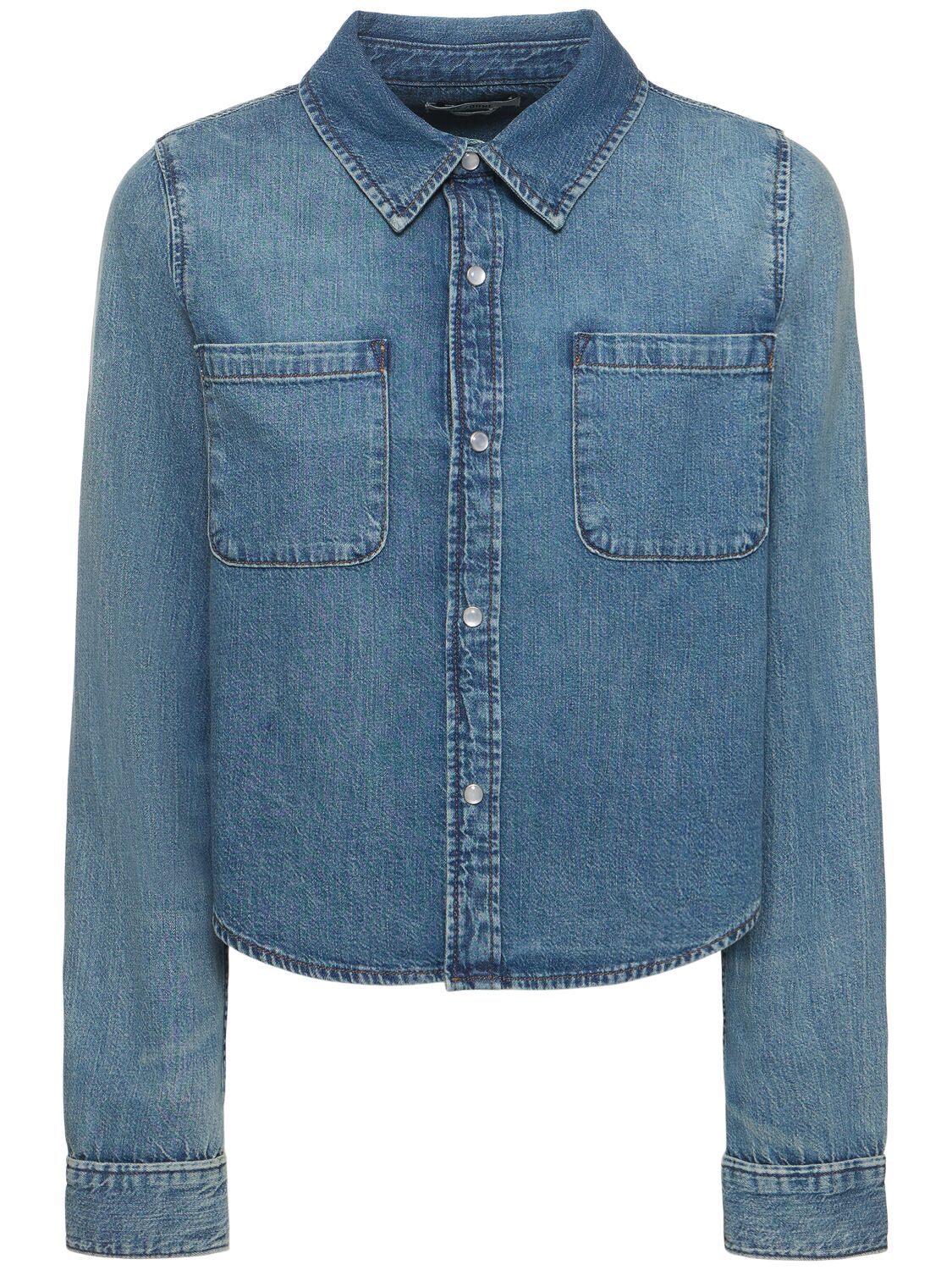Re/done Slim Fit Cotton Denim Shirt In Blue