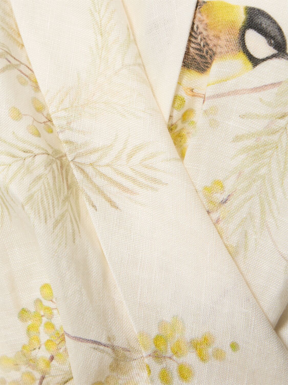 Shop Zimmermann Printed Wraparound Linen Mini Dress In Multi Ivory