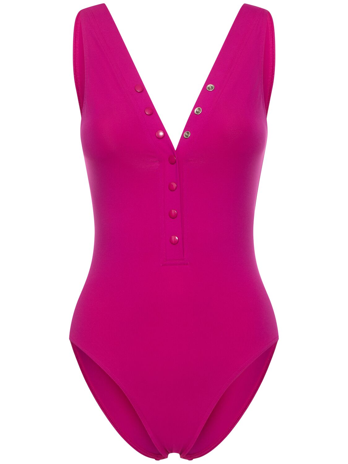 Eres Icone One Piece V-neck Swimsuit In 粉色