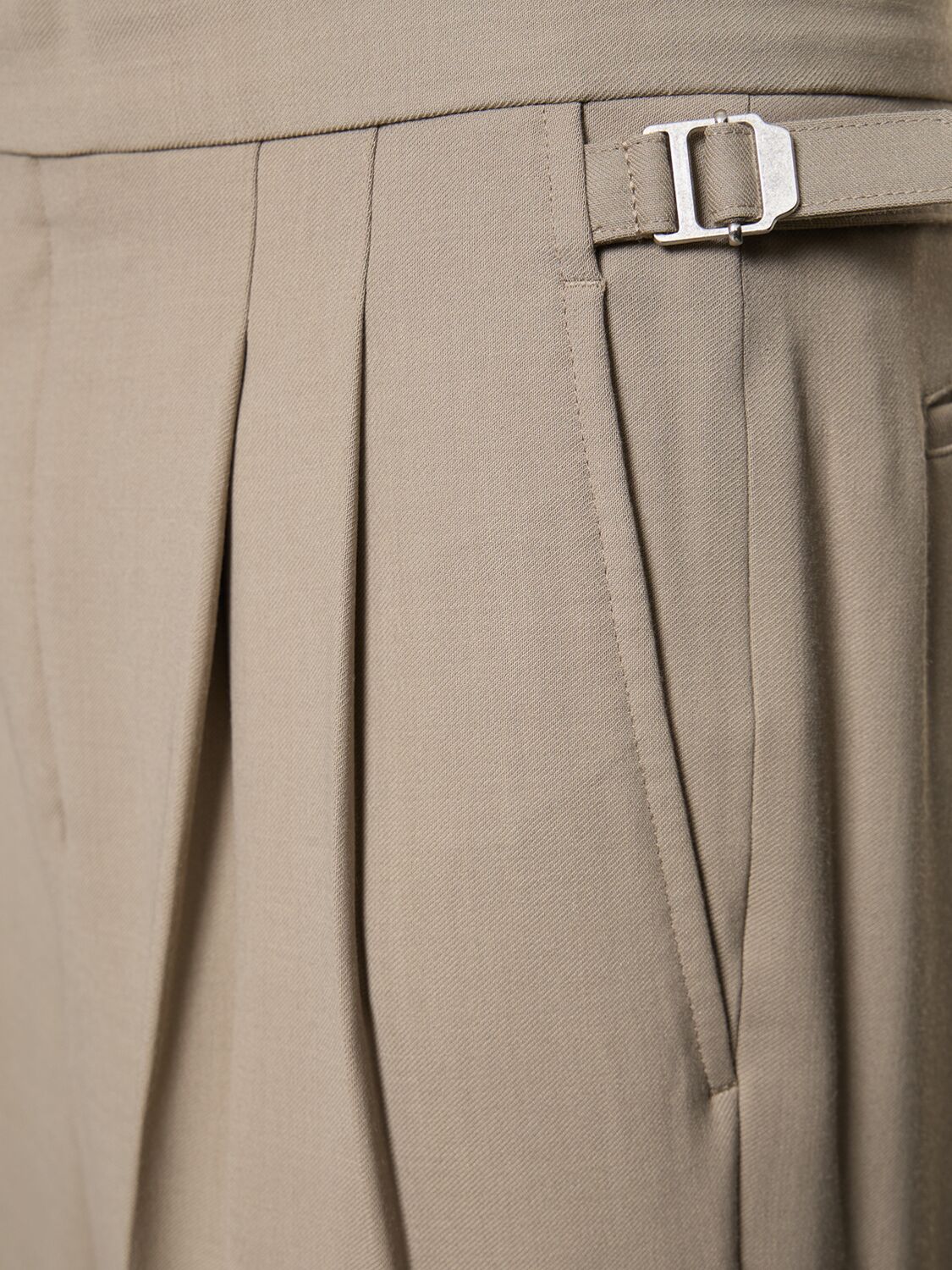 Shop Ami Alexandre Mattiussi Wool Blend Twill Wide Pants In Light Taupe