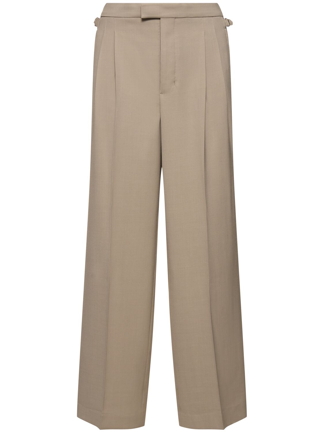 Image of Wool Blend Twill Wide Pants