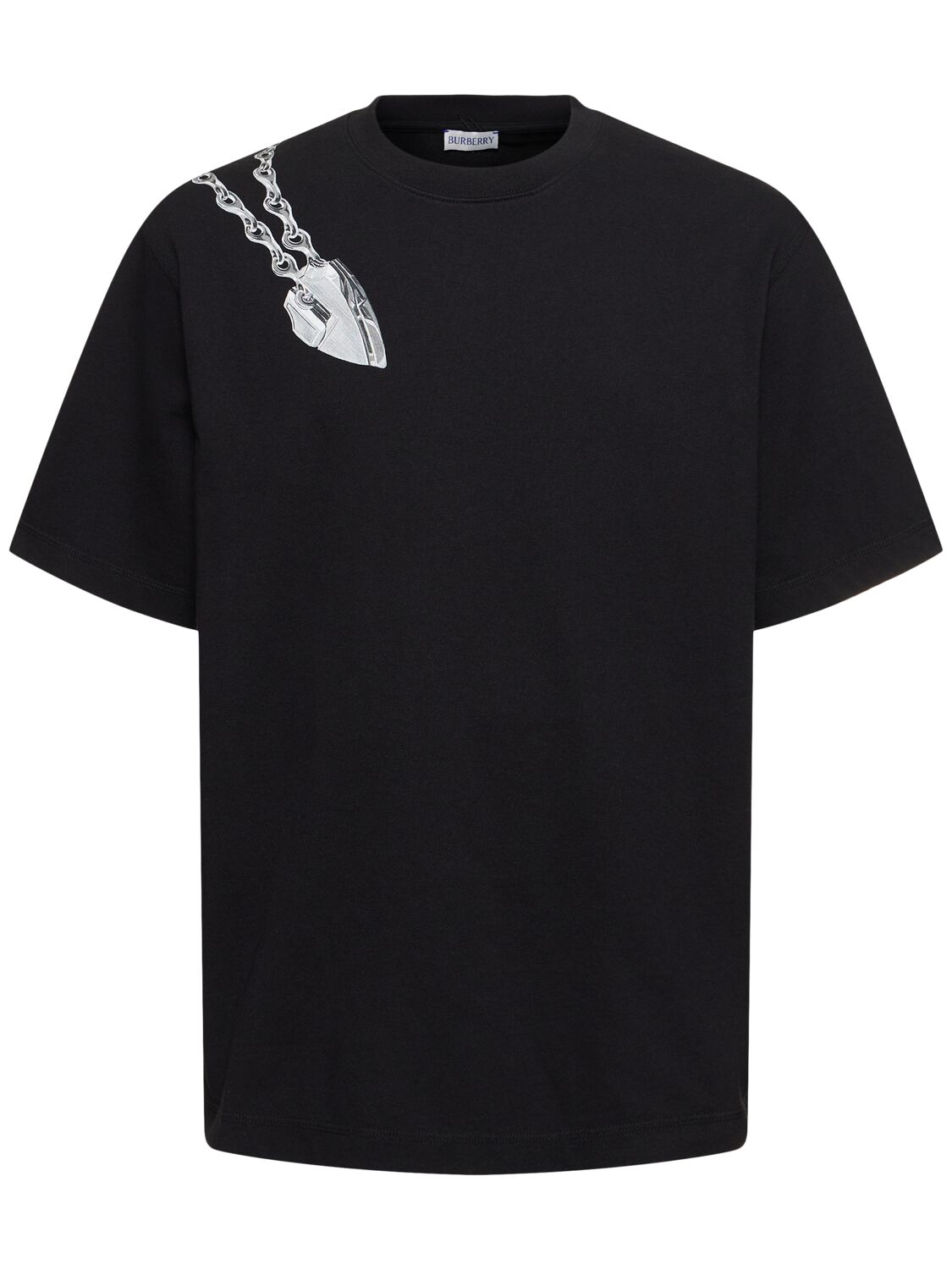 Burberry Printed Cotton T-shirt In Black