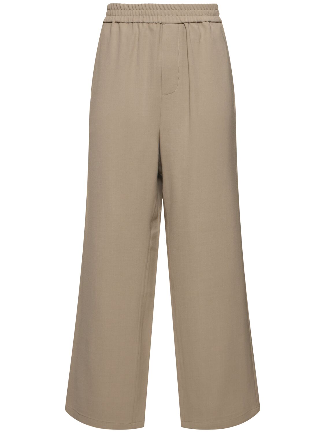 Ami Alexandre Mattiussi Wool Blend Wide Pants In Light Taupe