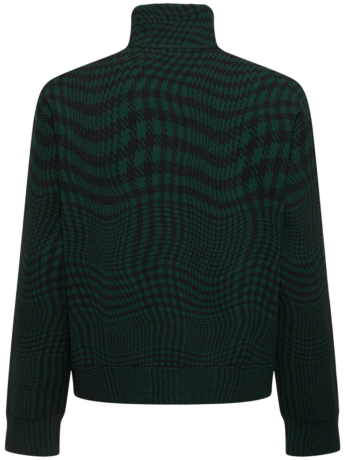 Shop Burberry Houndstooth Print Cotton Track Jacket In Ivy Green