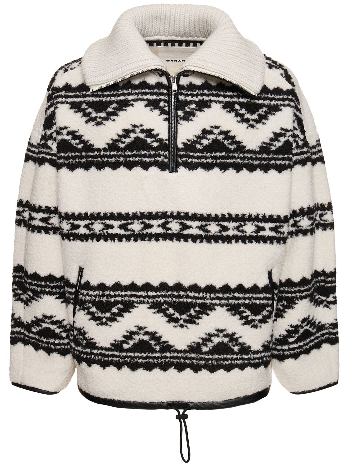 Marant Marlo Half Zip Tech Fleece Jacket In Beige