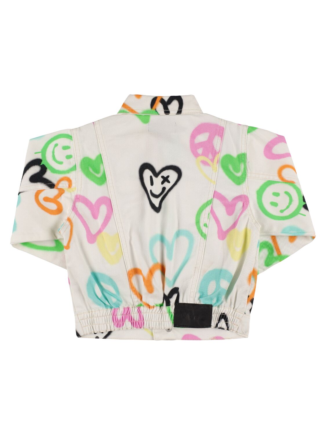 Shop Molo Printed Cotton Denim Jacket In Multicolor