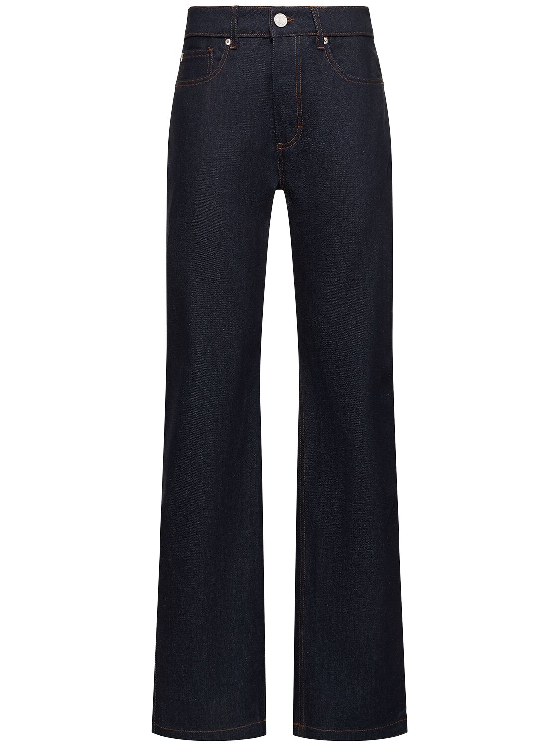 Straight Mid Rise Cotton Jeans