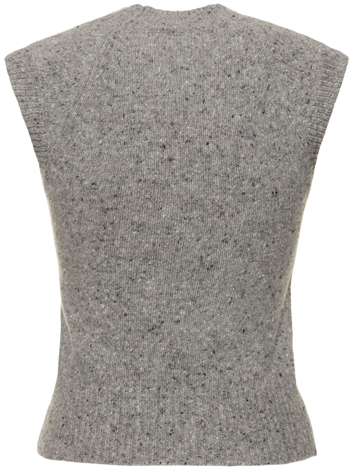 Shop Ami Alexandre Mattiussi Ami Sleeveless Wool Blend Vest In Grey