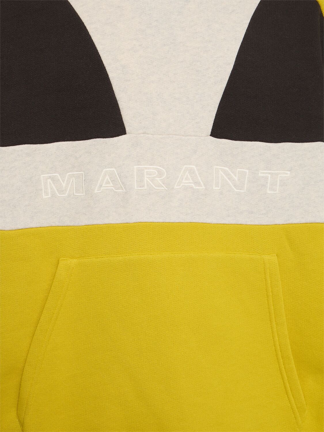 Shop Marant Wasil Color Block Cotton Blend Hoodie In Yellow